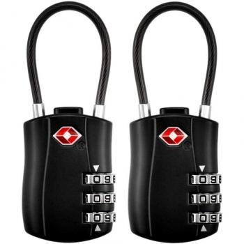 Candados combinacion (2 Pack), Candado de Seguridad TSA con Combinación de 3 Dígitos,Candados Combinación para Equipaje Maleta o Bolsa de Viaje