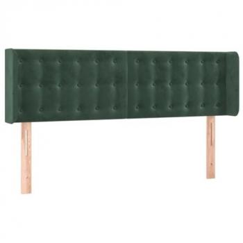 Cabecero con LED de terciopelo verde oscuro 147x16x78/88 cm