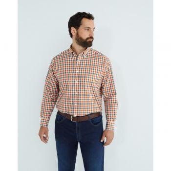 Camisa de hombre casual Mirto cuadros manga larga Tallas Grandes