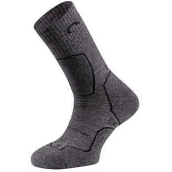 Lurbel Calcetines Largos Posets Five Half, calcetín para trekking unisex, sin costuras, de lana térmica, anti-ampollas, disponible en gris y negro, talla EU 42-44
