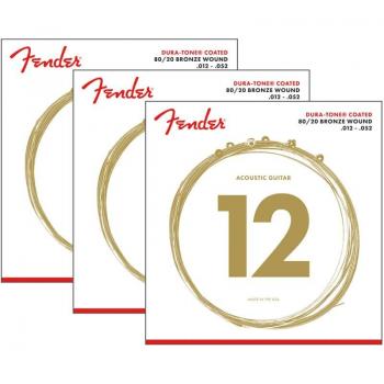 Fender Dura-Tone 880L Coated 80/20 Bronze Acoustic Guitar Strings (12-52)