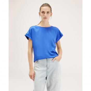 Camiseta Bimaterial de Mujer Motivi de Manga Corta