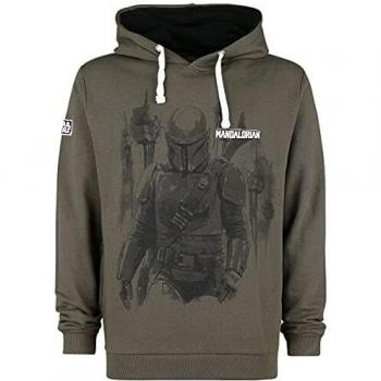 Star Wars The Mandalorian - Bounty Hunter Hombre Sudadera con Capucha Caqui M 100% algodón Regular