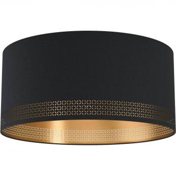 Plafón Esteperra Cilíndrico Negro/Oro E27 con Estampado Moderno