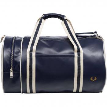 Fred Perry Classic Barrel Bag - Blue/Ecru - One Size - Women's Sports Bag