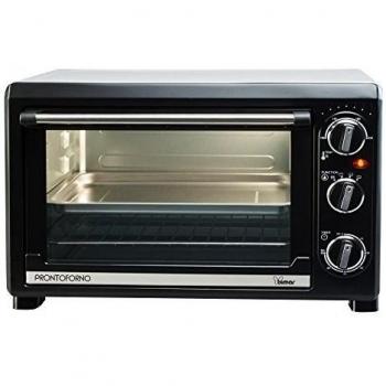 Horno eléctrico ventilado 26 L B326.Eu 1500 W. indispensabile para cocción y calentar, práctico, con ventilación interior, fácil de limpiar. Termostato 100 - 230 °C. resistencias inoxidable 750 + 750 W Conmutador 0 + 3selez.Temporizador 60 