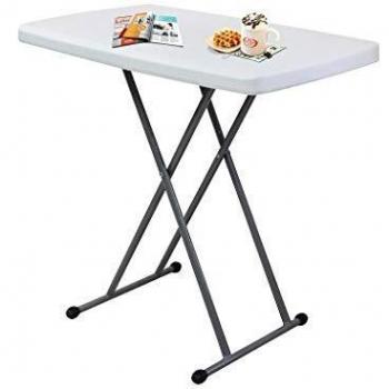Mesa Plegable Ajustable Compacta 76 x 50 cm, Blanca, Material: HDPE y Acero
