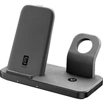 Cargador Inalámbrico 3 en 1 CellularLine Trio para Apple, 20 W, Negro