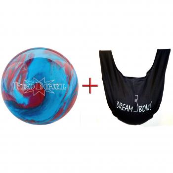 Bola de bolos - principiante e Räumball ProBowl Blue/Blue/Red 3.63 kg hasta 6.8 kg + el balancín ballsack para limpiar Dream Bowl - Für Damen y caballeros - a la izquierda - y derecho blau gelb weiß grün rot orange braun schwarz rosa Talla:13 lbs