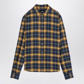 Dsquared2 Men's Blue/Yellow Chequered Shirt | Size 48 | S71DM0739D35132