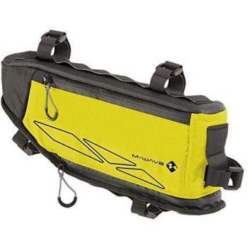 M-Wave Bolsa Cuadro Rough Ride Triangle 4.2l - bolsa de cuadro para bicicleta, capacidad de 4.2 litros, color negro y amarillo, diseño triangular, ideal para transportar objetos pequeños durante el ciclismo