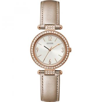 Guess Rose Gold Leather Strap Watch, Multicolor female, Size: ONE SIZE