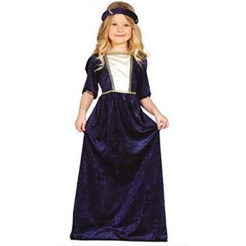 Disfraz Infantil de Dama Medieval Talla 3-4 Años Color Azul Oscuro