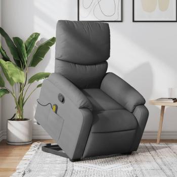 Sillón de masaje reclinable de tela gris oscuro Vidaxl