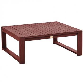 Mesa de Jardín Rectangular de Madera de Acacia Color Marrón Caoba 90 x 75 cm Diseño Moderno para Exterior