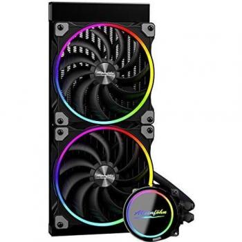 Alpenföhn Gletscherwasser 280 - Sistema de refrigeración líquida todo en uno ARGB para CPU, 280mm, Negro