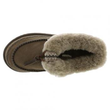 UGG Women's Tasman Alpine Sheepskin Suede Clogs Slippers in Brown, Size 8