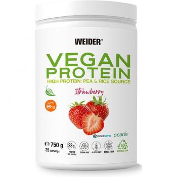 Weider Vegan Protein Fresa 750g Proteína Vegana Formula Mejorada