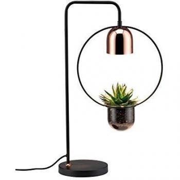 Lámpara de mesa Paulmann Fanja con jardinera, GU10, max. 20W, color negro/cobre, metálica