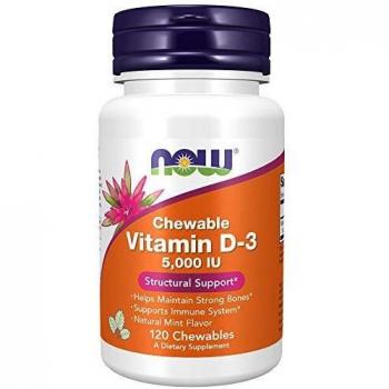NOW Foods Vitamin D-3 5000 IU Mint Chewable Tablets