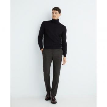Armani Exchange Jersey de Hombre Básico Cuello Alto - Punto Fino, Lana Virgen, Logo, Unicolor