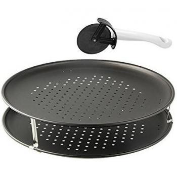 Set de Pizza Zenker 32 cm - Conjunto de 2 placas perforadas y cortador de pizza
