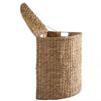 Cesto de Ropa de Esquina de Jacinto de Agua - Altura 66 cm, Color Marrón