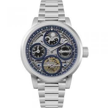 Ingersoll The Arc Automatic Men's Watch 44mm with Blue Skeleton Dial and Stainless Steel Case