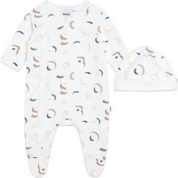 BOSS Kidswear - Conjunto de bebé niño de pijama largo y gorrito con estampado