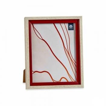 Marco de Fotos Cristal Rojo Madera Marrón Plástico (24 x 2 x 29 cm) - Pack de 6 Unidades