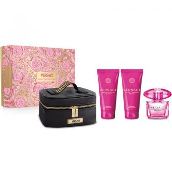 Versace Bright Crystal Absolu Women's Gift Set with Eau de Parfum 90ml, Shower Gel 100ml, Body Lotion 100ml, and Beauty Bag