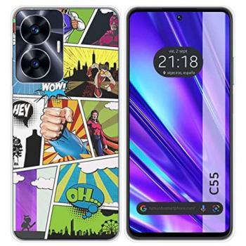 Funda de Silicona Personalizada para Realme C55 con Diseño Comic y Dibujos