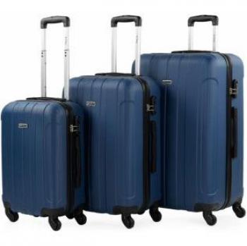 Set de Maletas De Viaje ITACA - Azul con Candado de Combinación