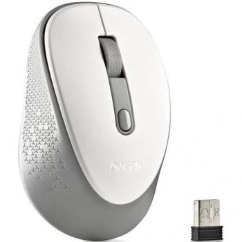 NGS Dew White Ratón Inalámbrico USB 1600 DPI - 3 Botones - Uso Diestro - Color Blanco/Gris