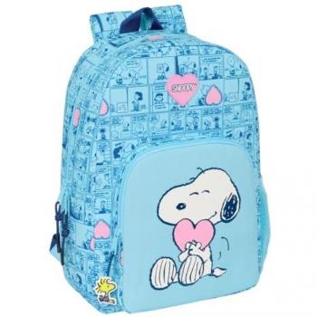 Mochila Escolar Snoopy Love Adaptable a Carro - Resistente, Cómoda y Versátil para Niños