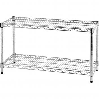 Estantería Metálica Archimede de 2 Estantes, Cromada, 35 x 90 x H.50 cm