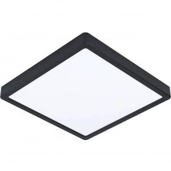 Plafón LED Eglo Fueva5 IP44 negro 3.000 K 28x28cm