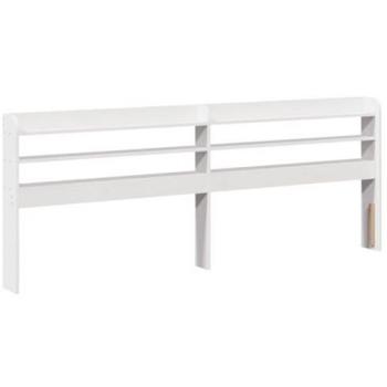 Cabecero de cama con estantes madera maciza pino blanco 180 cm
