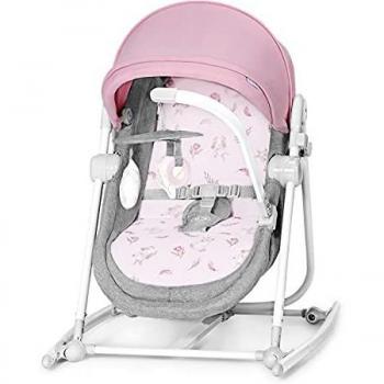 Kinderkraft Columpio Bebé NOLA, 5 en 1, Balancín, Silla, Cuna, Rosa