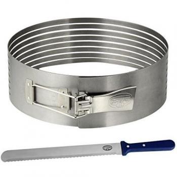 Dr. Oetker Pie Slicer Varino con el cuchillo de acero inoxidable, Cocina Ayuda, Cutter Anillo Pie / torta, 26-28 cm, 1914