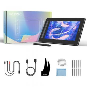 XP-Pen Artist 12 (2ª Generación) Pantalla Gráfica 11.8 FullHD IPS Verde, Pantalla de lápiz completamente laminada, 8 teclas de acceso directo, tecnología X3 Digital