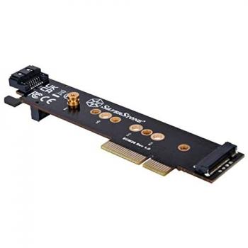 Tarjeta adaptadora Silverstone SST-ECM28 M.2/SATA a PCIe 4.0, 1x M-Key, 1x SATA, compatible con NVMe y SATA