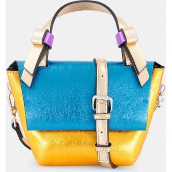 Bolso de mano Pepe Moll con material metalizado y asa para cruzar