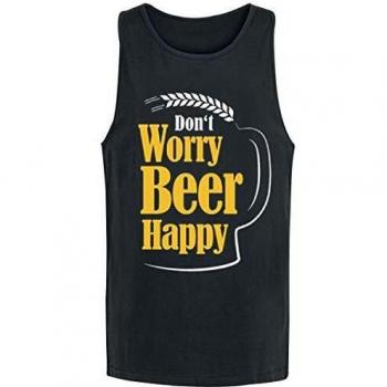 Dont worry beer happy hombre top tirante ancho negro 3xl 100 algodon regular