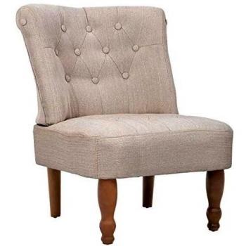vidaXL 1 Pieza Silla francés Sillón Crema