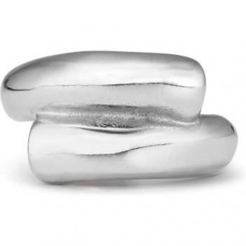 UNO de 50 Silver Plated Tubular Closed Center Ring - Size 9
