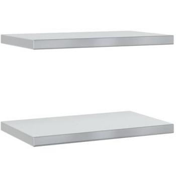 Estantes de pared 2 uds acero inoxidable plateado 50x30x3 cm