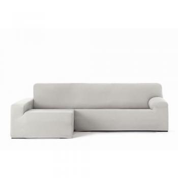 Funda de sofá elástica BR chaise longue brazo largo izquierdo, máxima calidad, fabricación nacional, bielástica izquierda crudo 250 - 310 cm, medidas 170 x 110 x 310 cm, color blanco