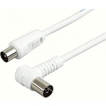 Cable Antena Coaxial IEC (R) a IEC (P) Recto 3 m, Doble Blindaje 75 dB, Ángulo de 90°