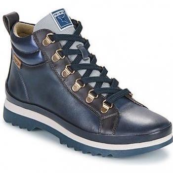 Botín de mujer Pikolinos W3W-8564C5 Vigo Blue de piel con tacón plano